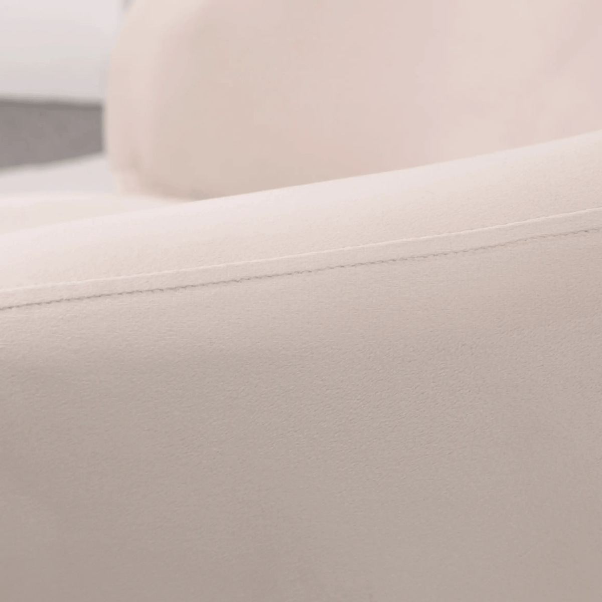 Raze Accent Chair Upholstered in Boucle/Linen/Velvet Armchair with Removable Round Base Beige Velvet Accent Chair Leisuremod