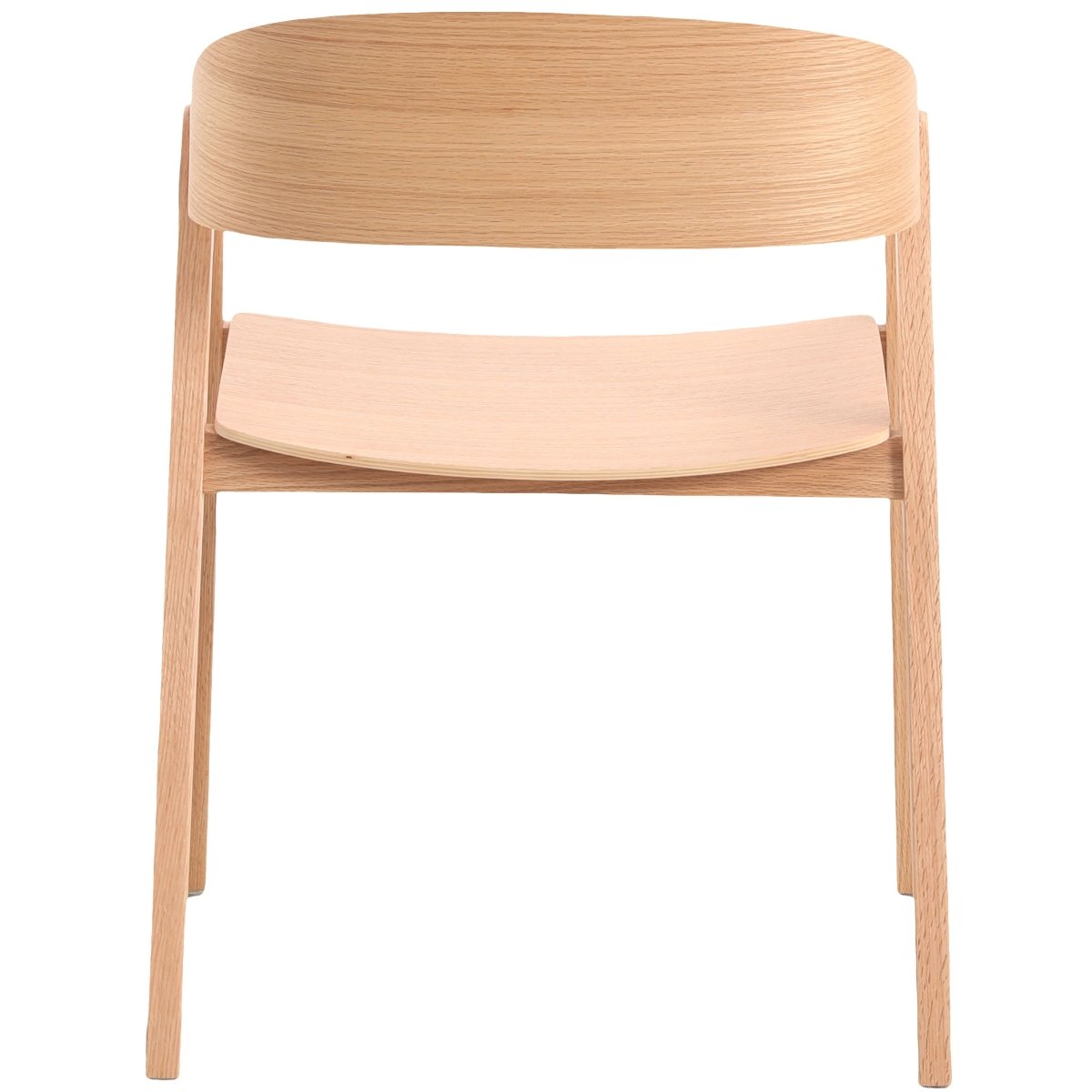 Rivo Dining Chairs in Sturdy Oak Wood with Open Back Design and Armrests Natural Dining Chair Leisuremod