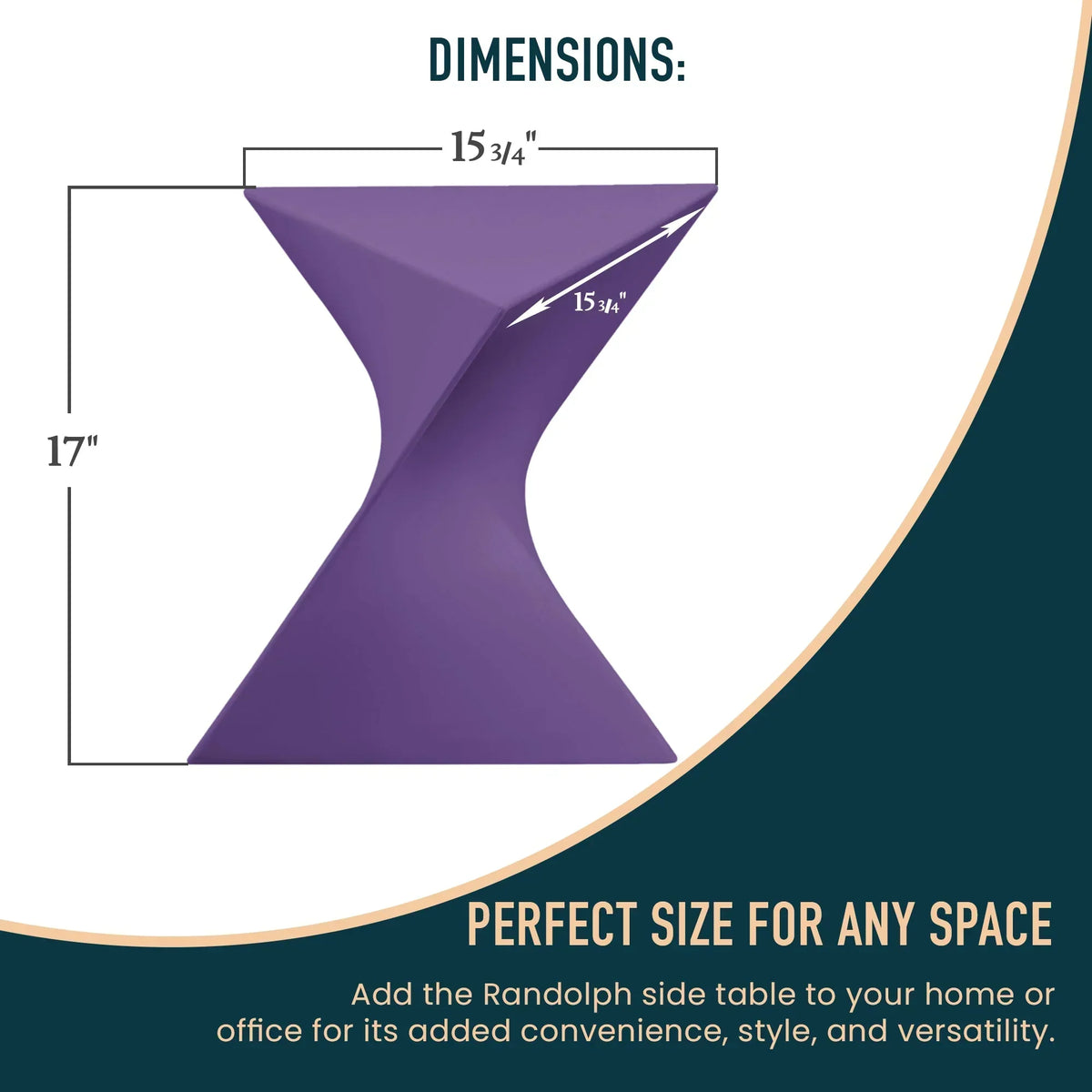 Randolph Triangular Accent Side Table in ABS/PC Plastic - Elax Furniture