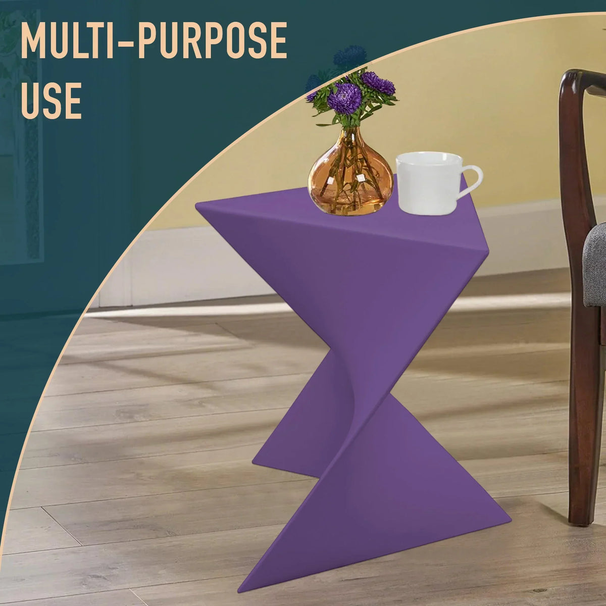Randolph Triangular Accent Side Table in ABS/PC Plastic - Elax Furniture