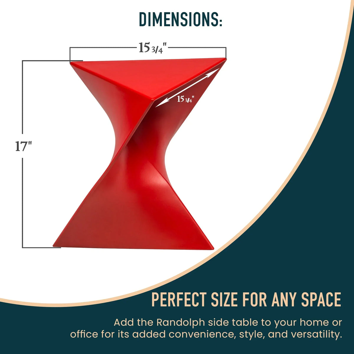 Randolph Triangular Accent Side Table in ABS/PC Plastic - Elax Furniture