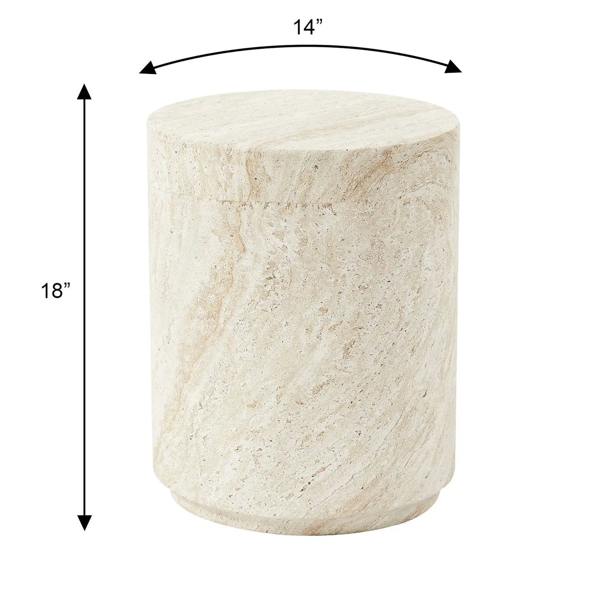 LeisureMod Ramble 14" Wide Round Side Table – Modern Fiberstone Accent End Table for Indoor or Outdoor Use, Weather-Resistant for Patio, Balcony, or Living Room