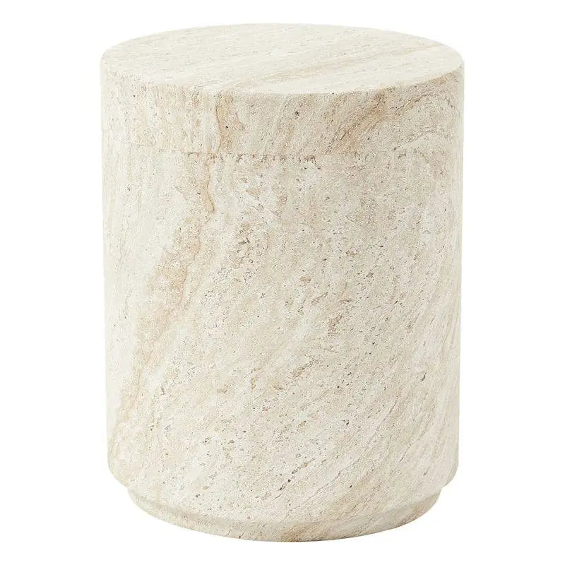 LeisureMod Ramble 14" Wide Round Side Table – Modern Fiberstone Accent End Table for Indoor or Outdoor Use, Weather-Resistant for Patio, Balcony, or Living Room