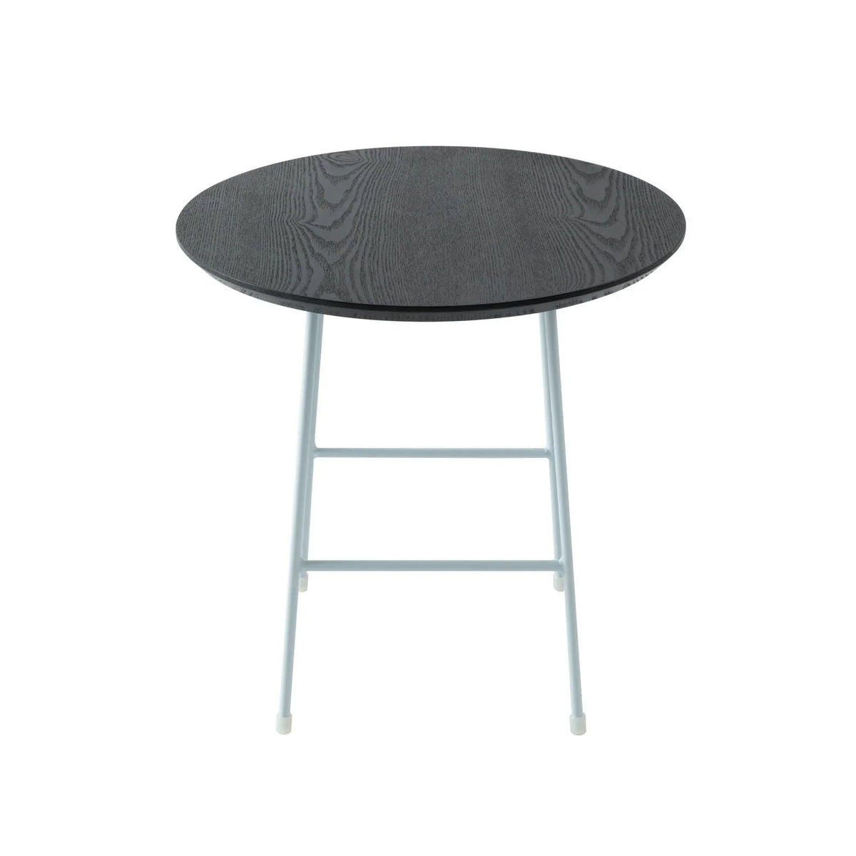 Rossmore Round Side Table with MDF Wood Tabletop in White Steel - Elax Furniture