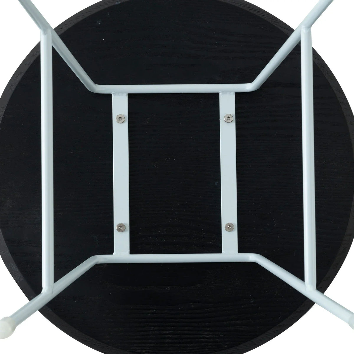 Rossmore Round Side Table with MDF Wood Tabletop in White Steel - Elax Furniture