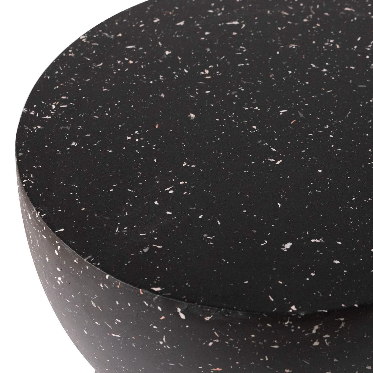 Sage Minimalist Side Table in Fiberstone Hourglass Design Accent Table Black Side Table LeisureMod