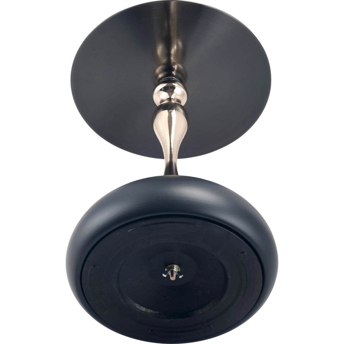 Savoy Wide Side Table with Stainless Steel Top Round Accent Table and Elegant Pedestal Base Black Matte Black Side Table LeisureMod