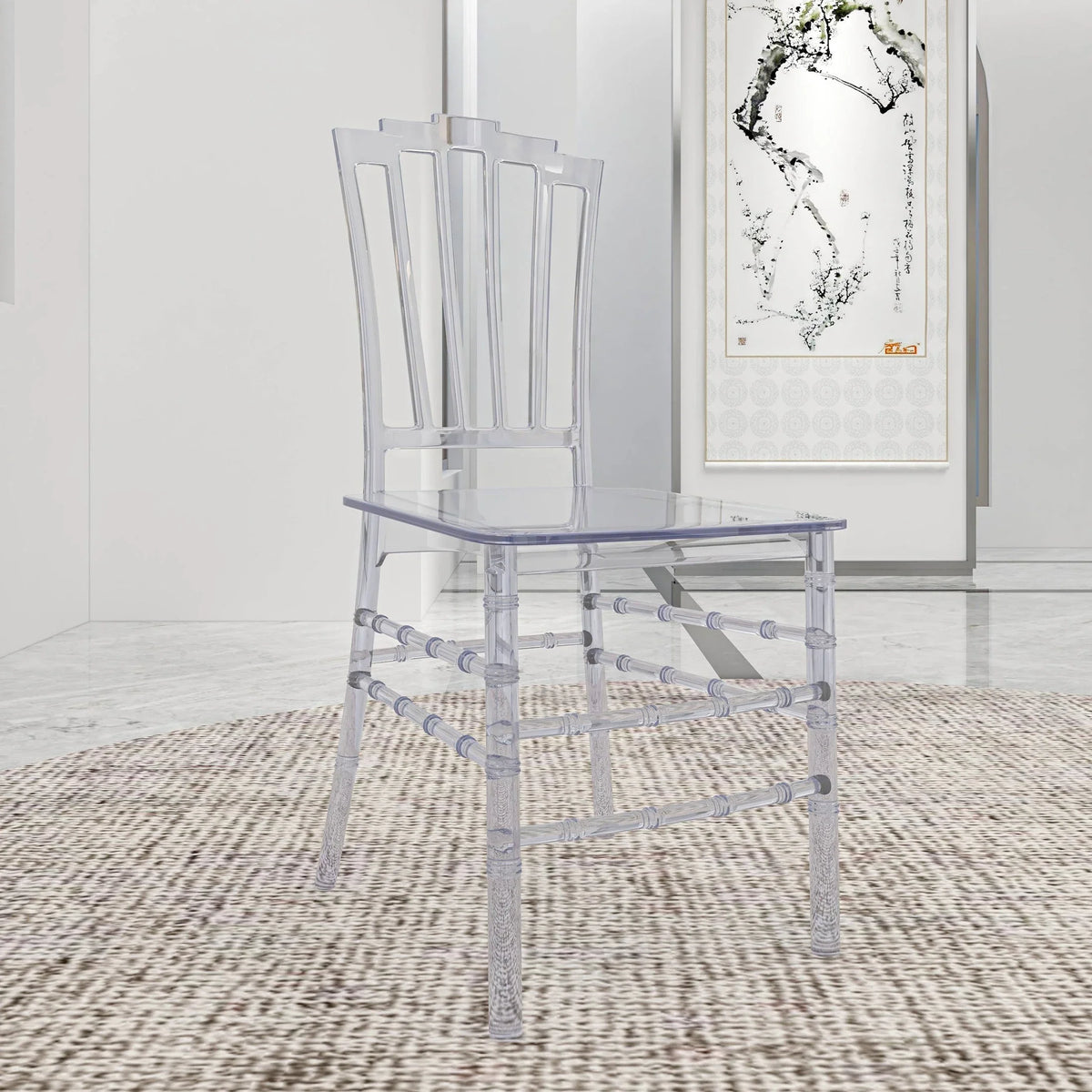 Synth Dining Chair Polycarbonate Side Chair with Windsor Back Design - Elax Furniture