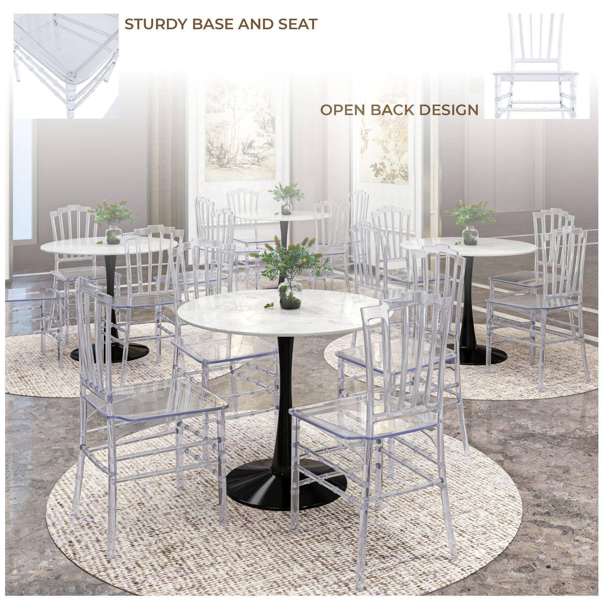 Synth Dining Chair Polycarbonate Side Chair with Windsor Back Design - Elax Furniture