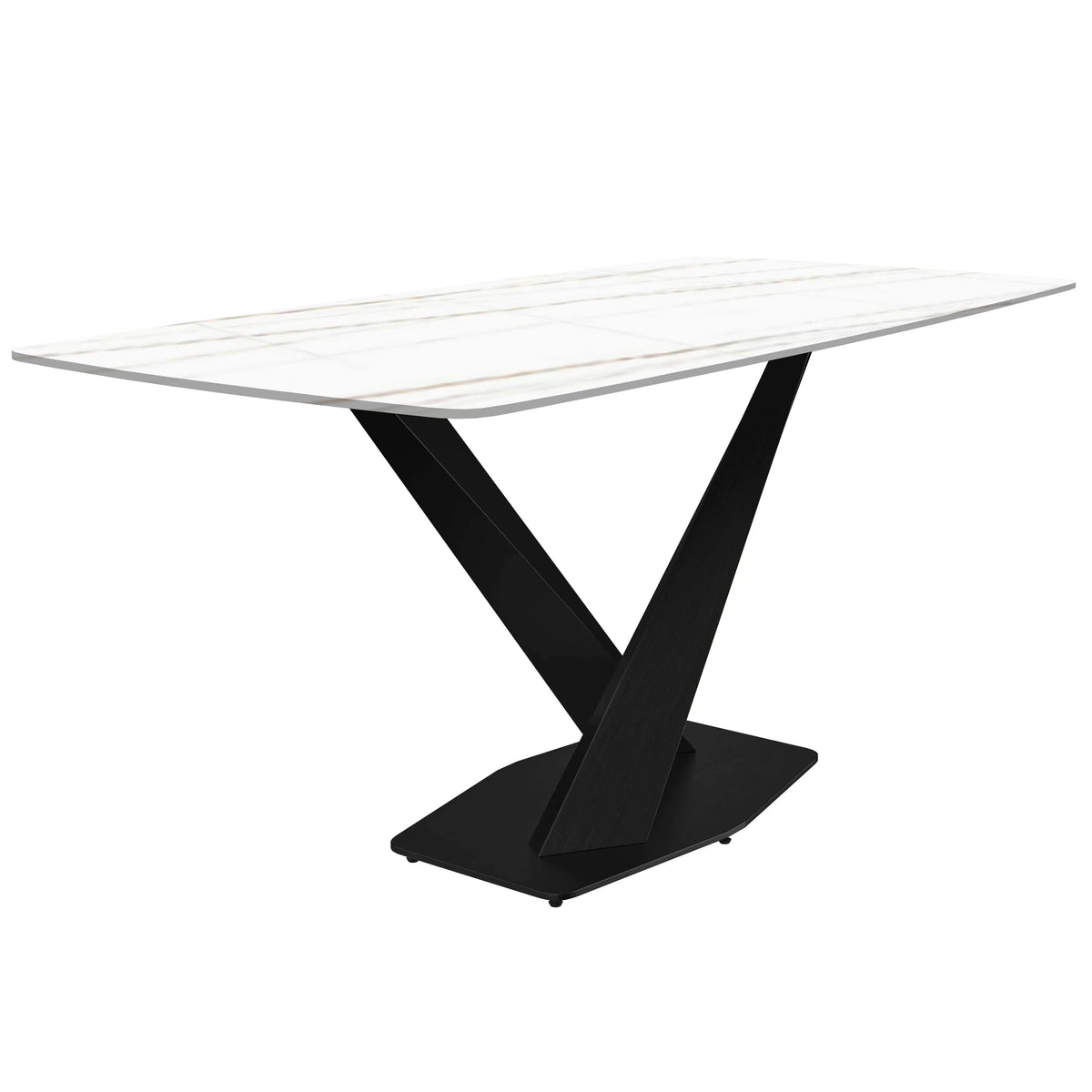 Voren 7-Piece Dining Set with Rectangular Sintered Stone Dining Table and 6 Upholstered Dining Chairs - Elax Furniture