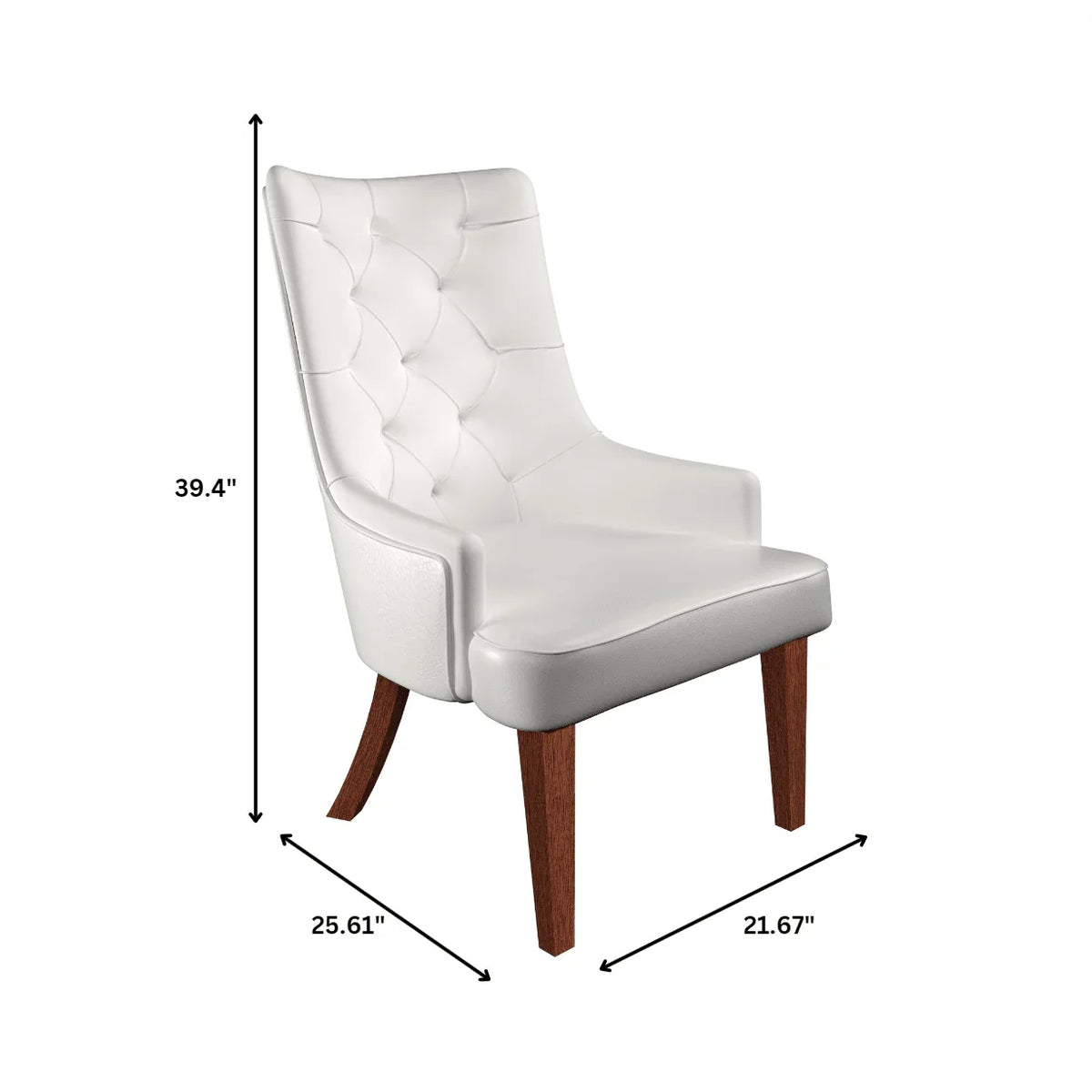 Spruce Dining Chair in Leather/Velvet with Diamond-Tufted Design and Rubberwood Legs - Elax Furniture