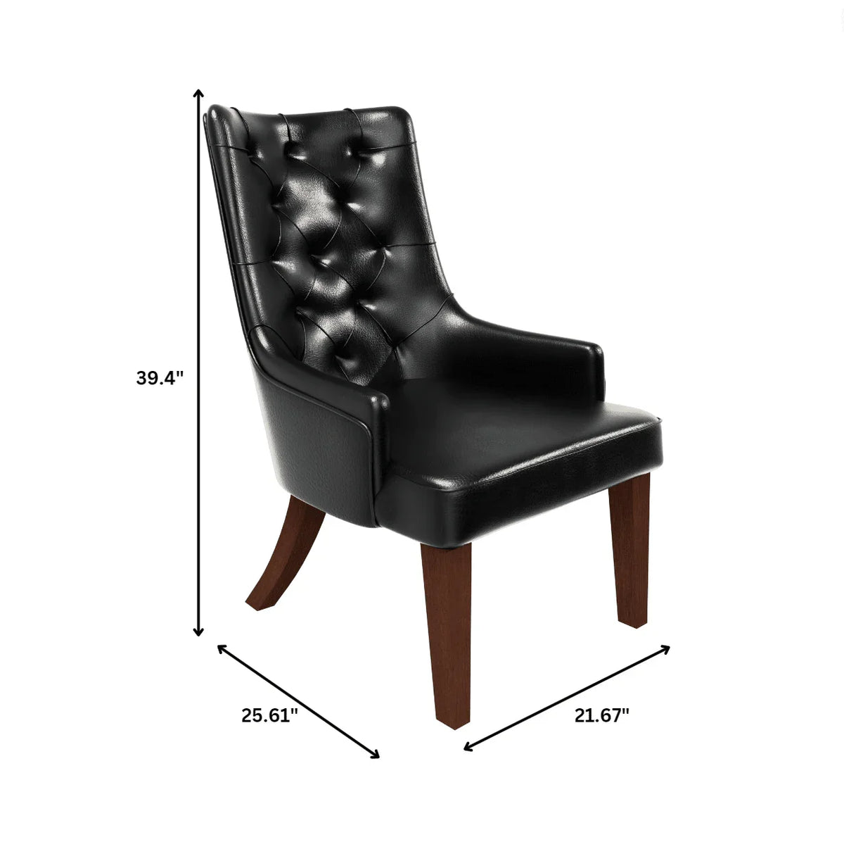Spruce Dining Chair in Leather/Velvet with Diamond-Tufted Design and Rubberwood Legs - Elax Furniture