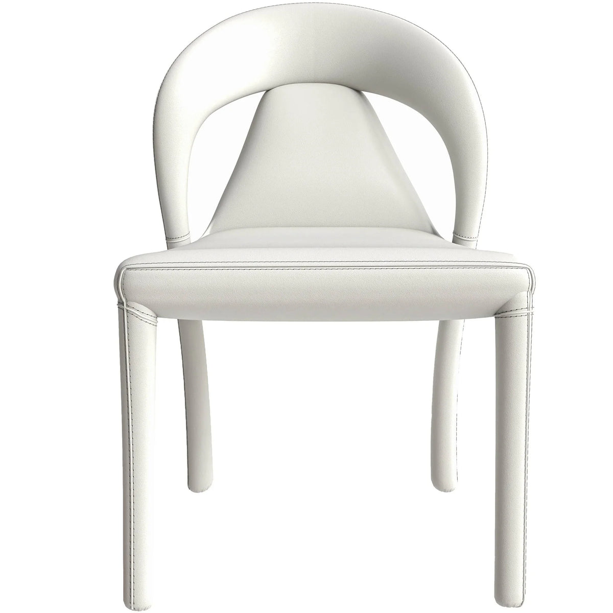 Solace Series Dining Chair Upholstered in Leather with Steel Legs and an Open Back Design - Elax Furniture