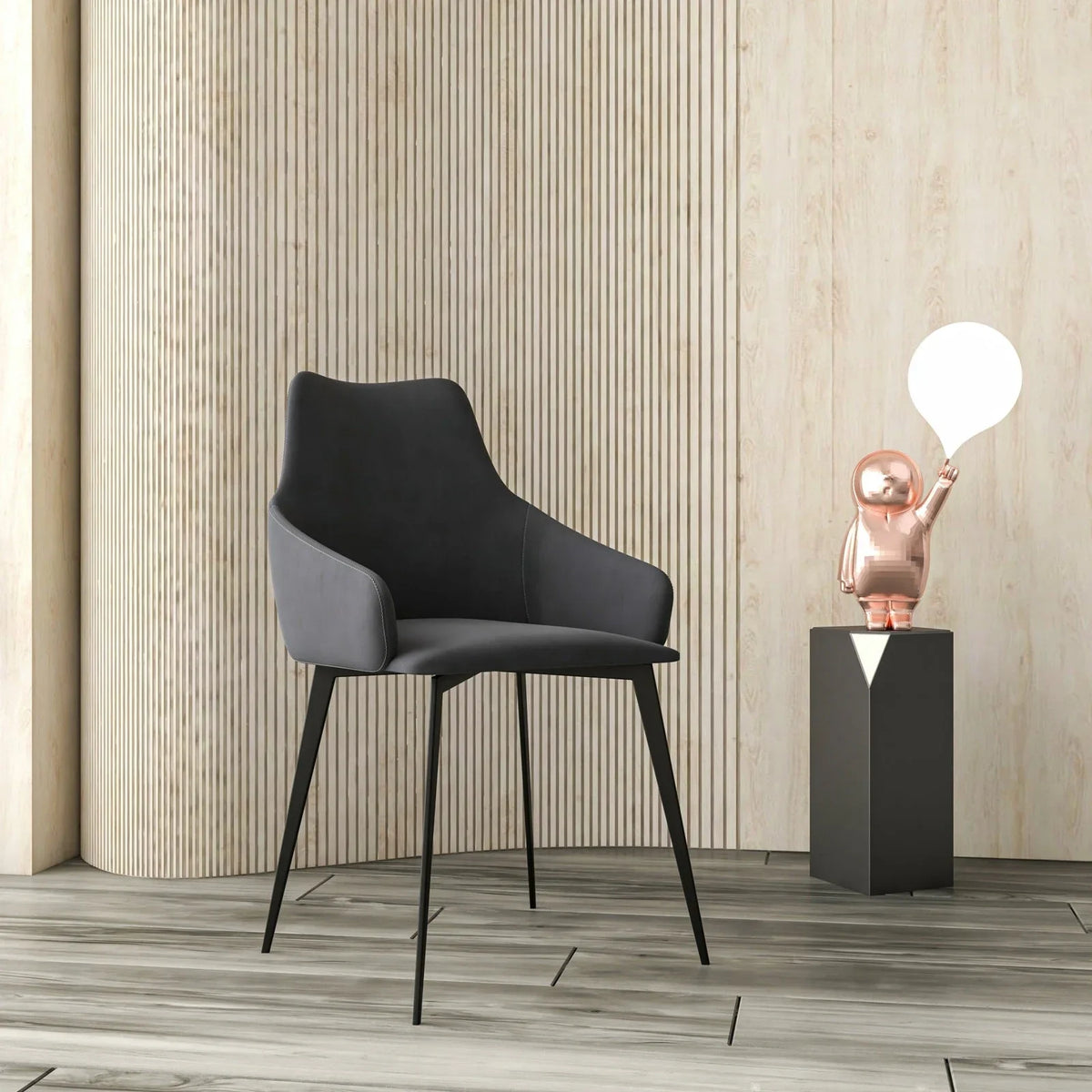 Sonnet Dining Chair Ergonomic Design with Upholstered Seating and Sturdy Iron Legs - Elax Furniture