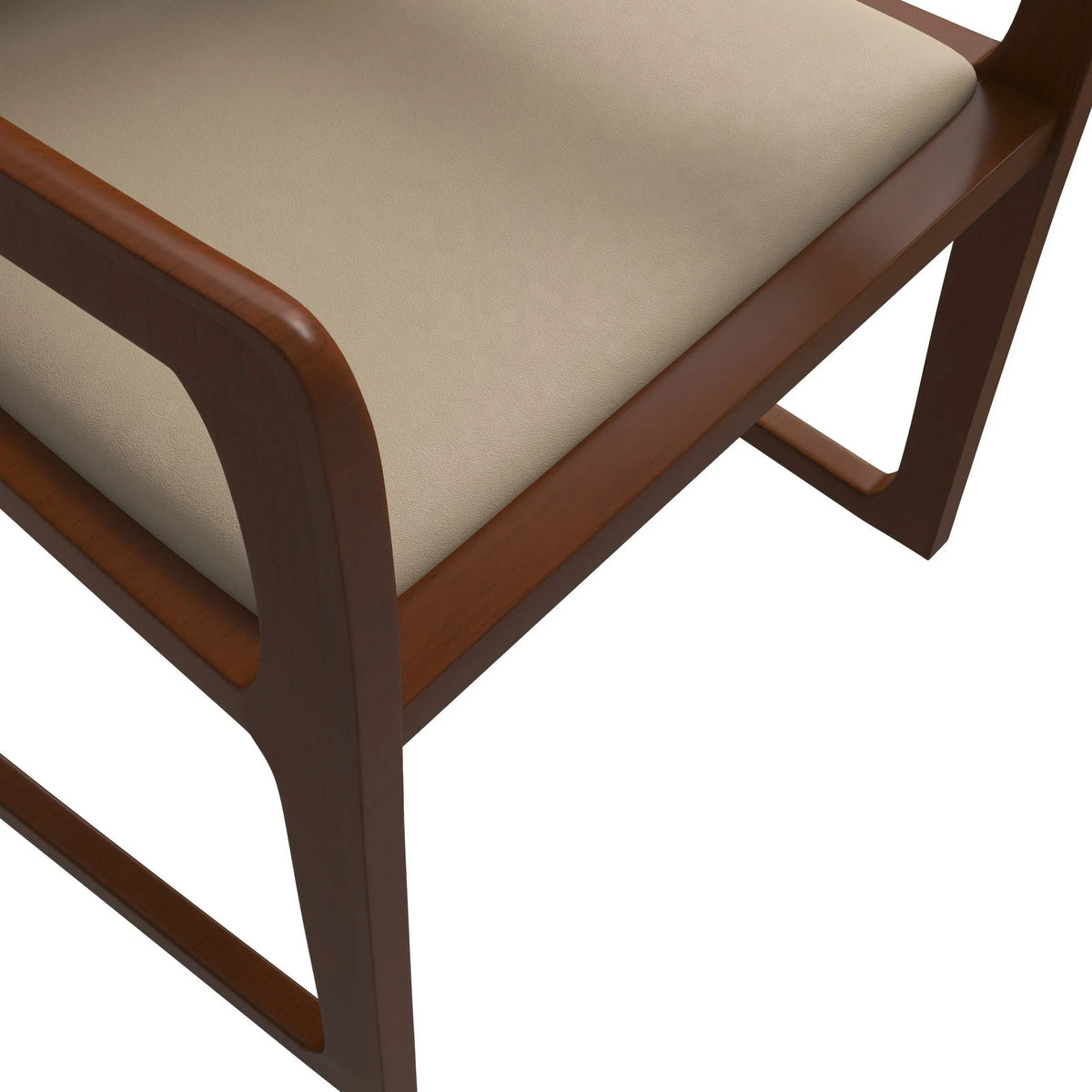 Svelta Dining Chair in Upholstered Leather Accent Arm Chair and Rubberwood Frame and Legs - Elax Furniture