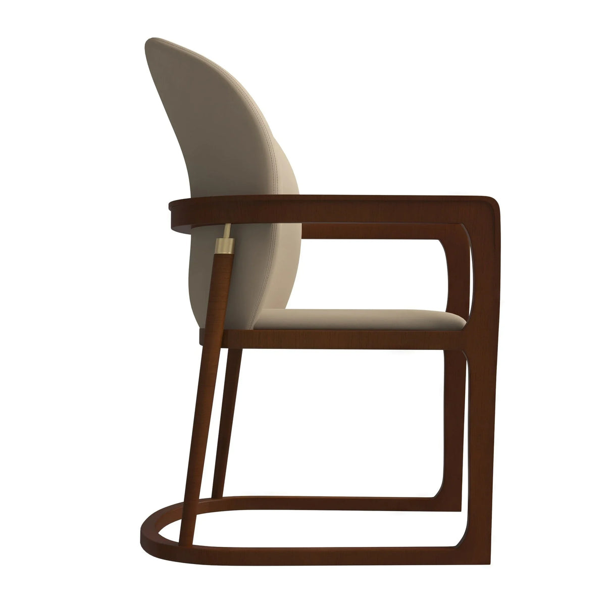 Svelta Dining Chair in Upholstered Leather Accent Arm Chair and Rubberwood Frame and Legs - Elax Furniture