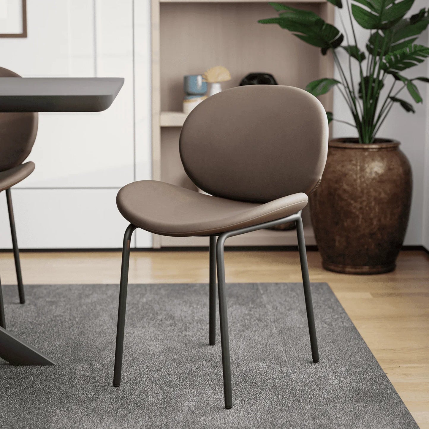 Servos Modern Dining Side Chair with Upholstered Seat and Powder Coated Iron Frame - Elax Furniture