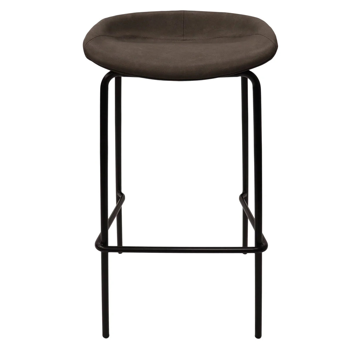 Servos Modern Barstool with Upholstered Faux Leather Seat and Powder Coated Iron Frame - Elax Furniture