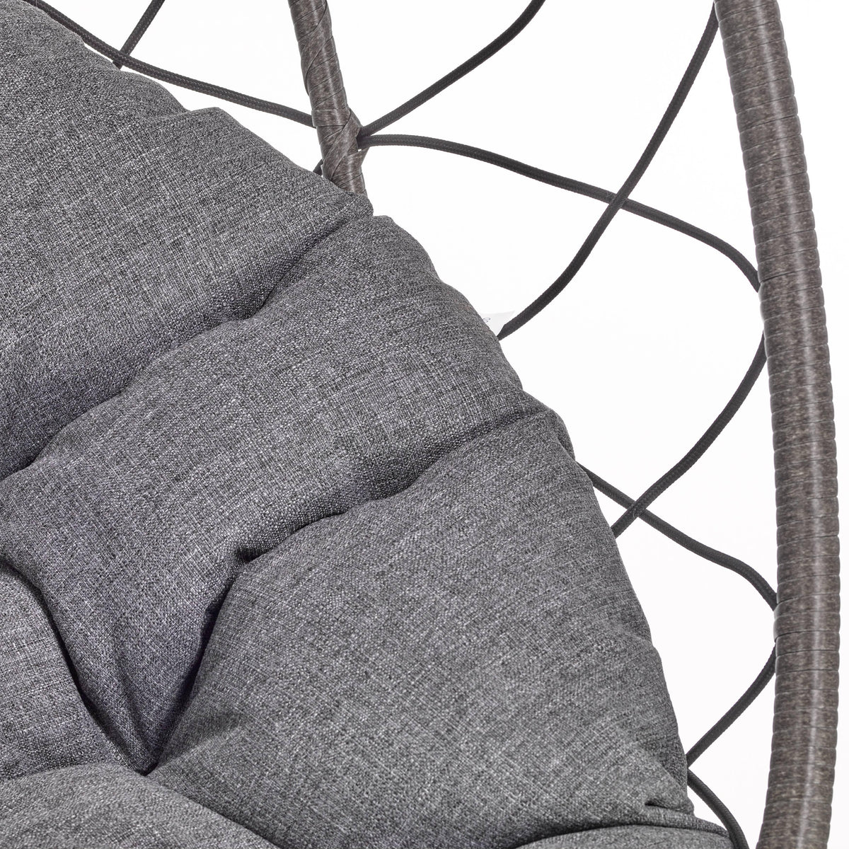 Summit Outdoor Single Person Egg Swing Chair in Grey Steel Frame With Removable Cushions - Elax Furniture