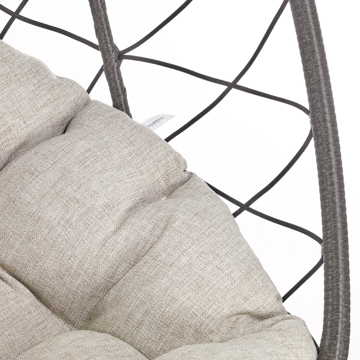 Summit Outdoor Single Person Egg Swing Chair in Grey Steel Frame With Removable Cushions - Elax Furniture