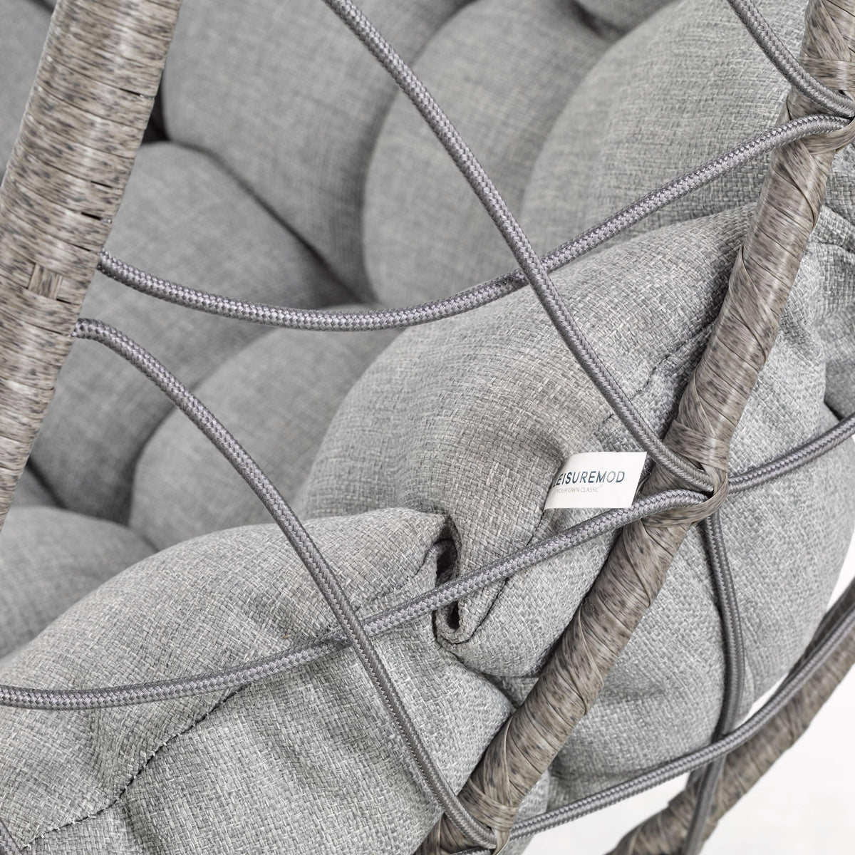 Summit Outdoor Single Person Egg Swing Chair in Grey Steel Frame With Removable Cushions - Elax Furniture