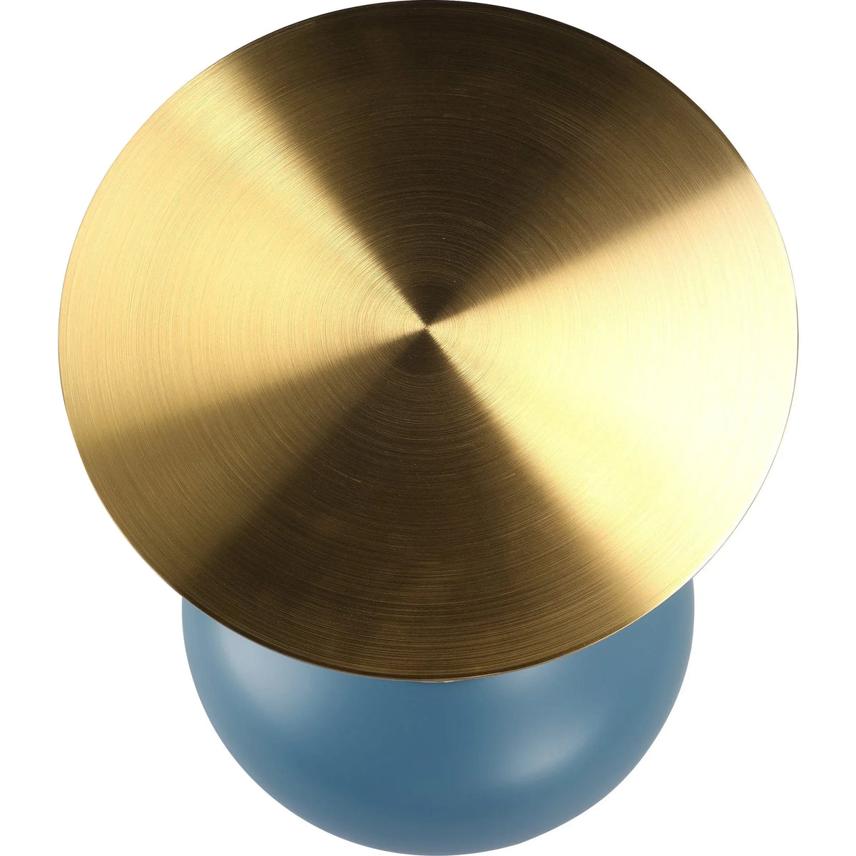Savoy Wide Side Table with Gold Stainless Steel Top Round Accent Table and Elegant Pedestal Base - Elax Furniture