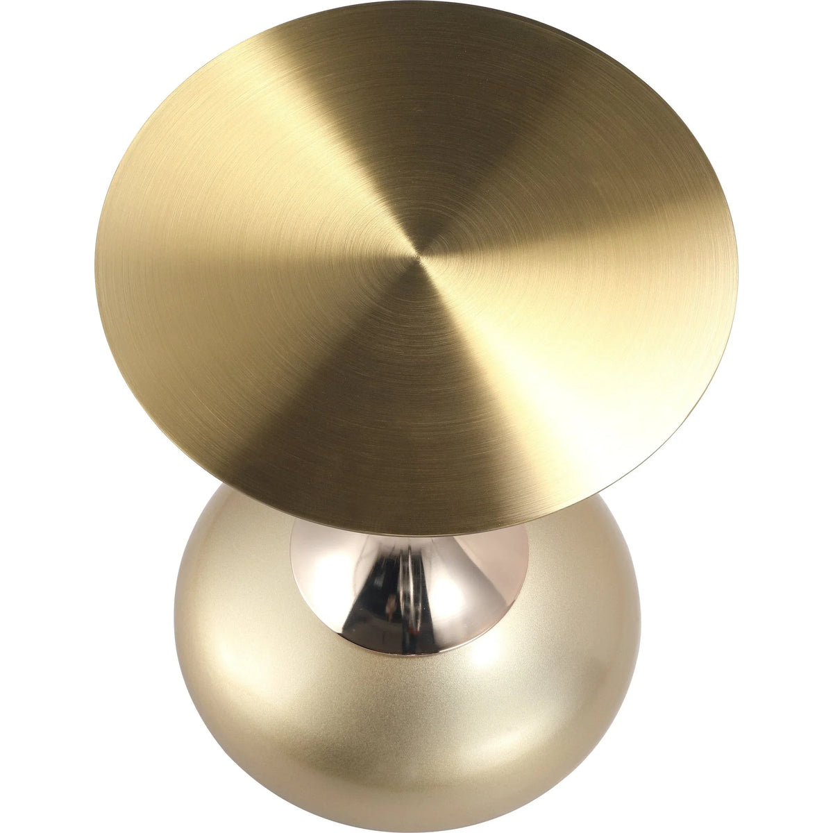 Savoy Wide Side Table with Gold Stainless Steel Top Round Accent Table and Elegant Pedestal Base - Elax Furniture