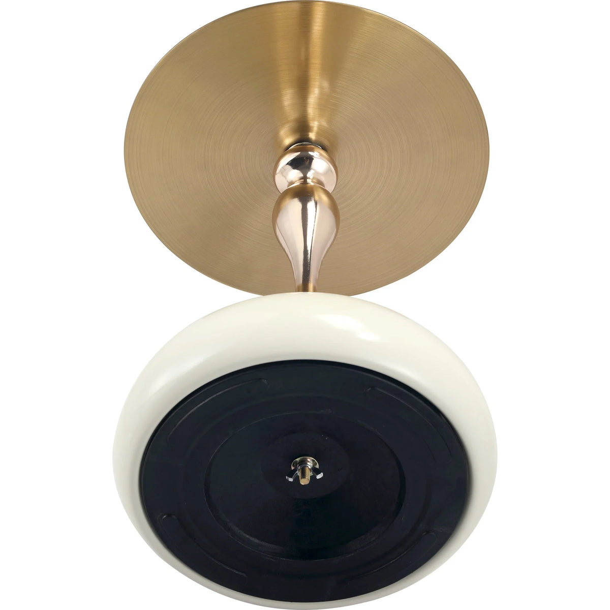 Savoy Wide Side Table with Gold Stainless Steel Top Round Accent Table and Elegant Pedestal Base - Elax Furniture