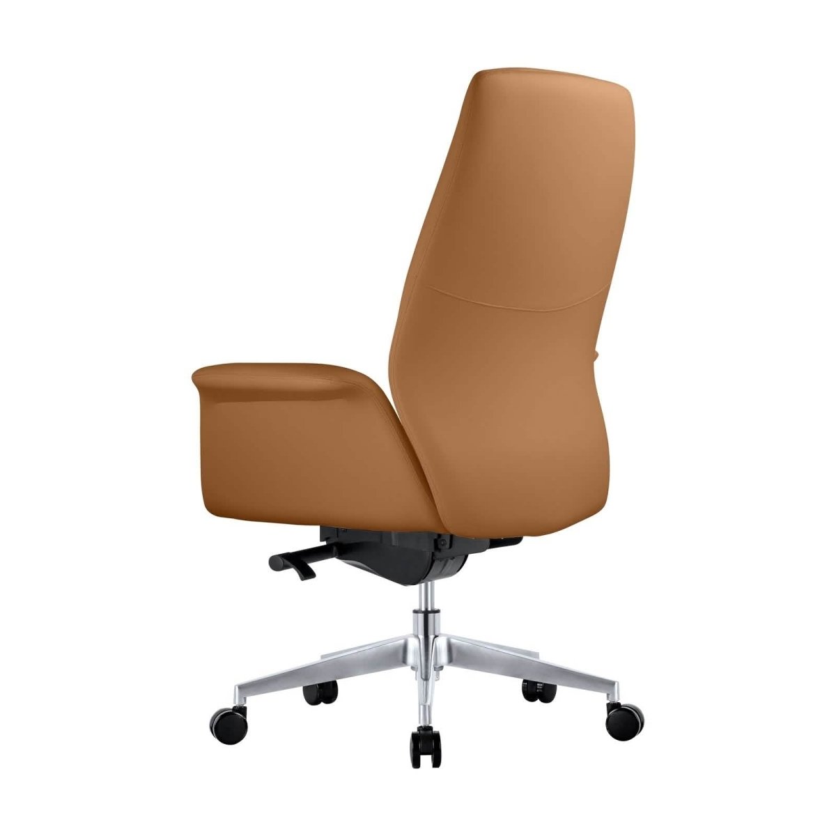 Summit Adjustable Height Leather Conference Office Chair with Swivel and Tilt Acorn Brown Office Chair Leisuremod