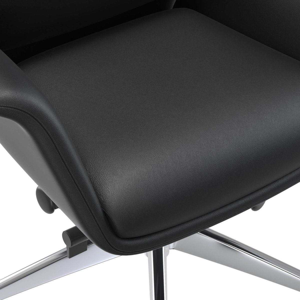 Summit Adjustable Height Leather Conference Office Chair with Swivel and Tilt Black Office Chair Leisuremod