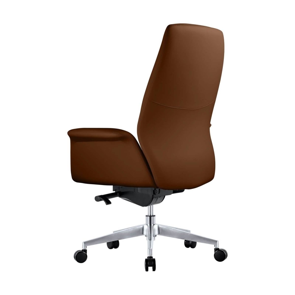 Summit Adjustable Height Leather Conference Office Chair with Swivel and Tilt Dark Brown Office Chair Leisuremod