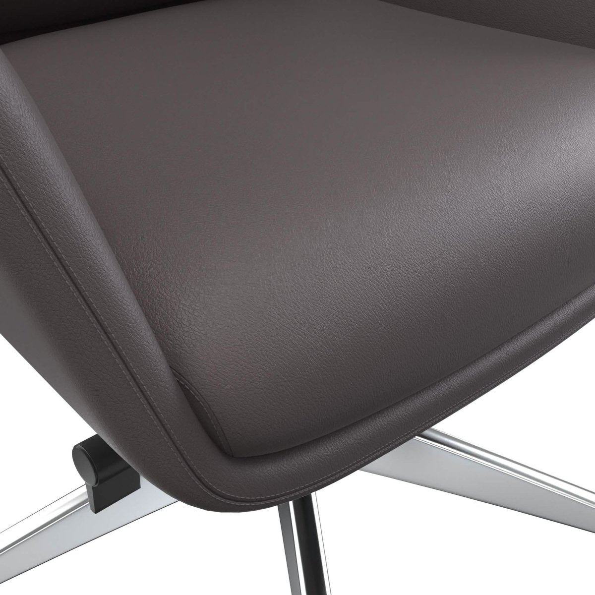 Summit High-Back Conference Office Chair with Aluminum Frame Grey Office Chair Leisuremod