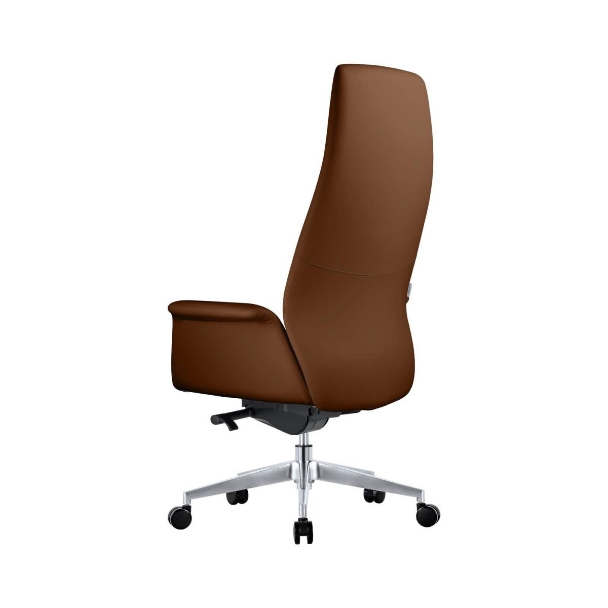 Summit High-Back Conference Office Chair with Aluminum Frame Dark Brown Office Chair Leisuremod