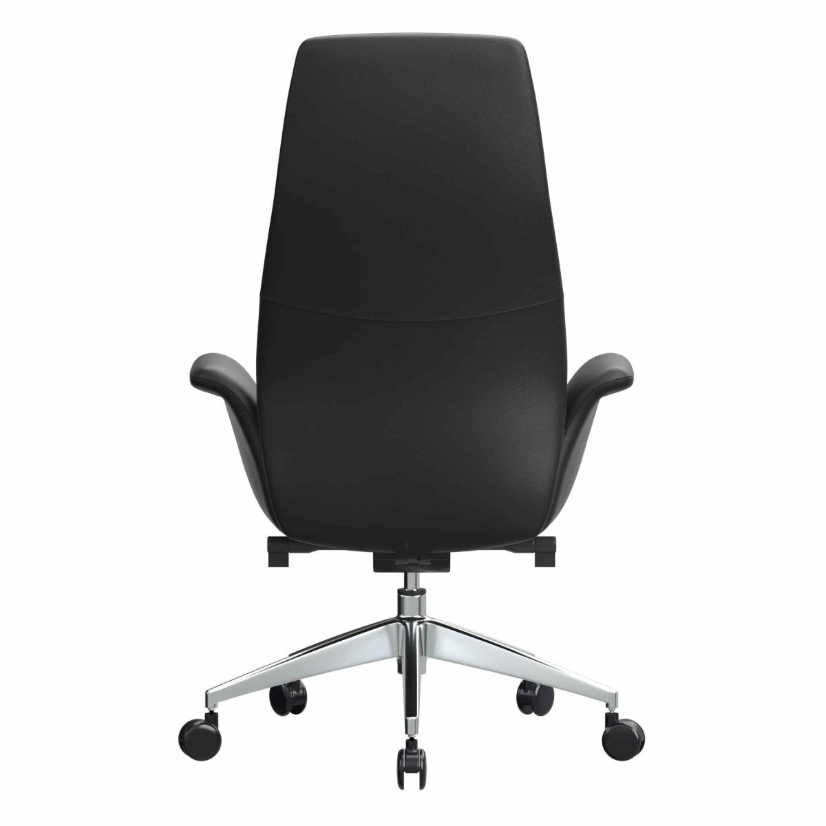 Summit High-Back Conference Office Chair with Aluminum Frame Black Office Chair Leisuremod