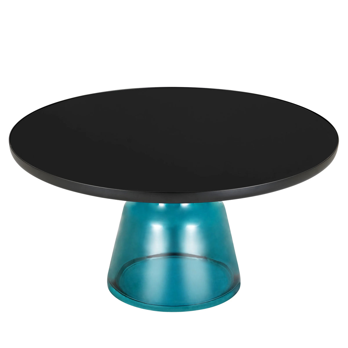 Tully Collection Coffee Table β Black/Gold Rim, Black Glass/Sintered Stone Top - Elax Furniture