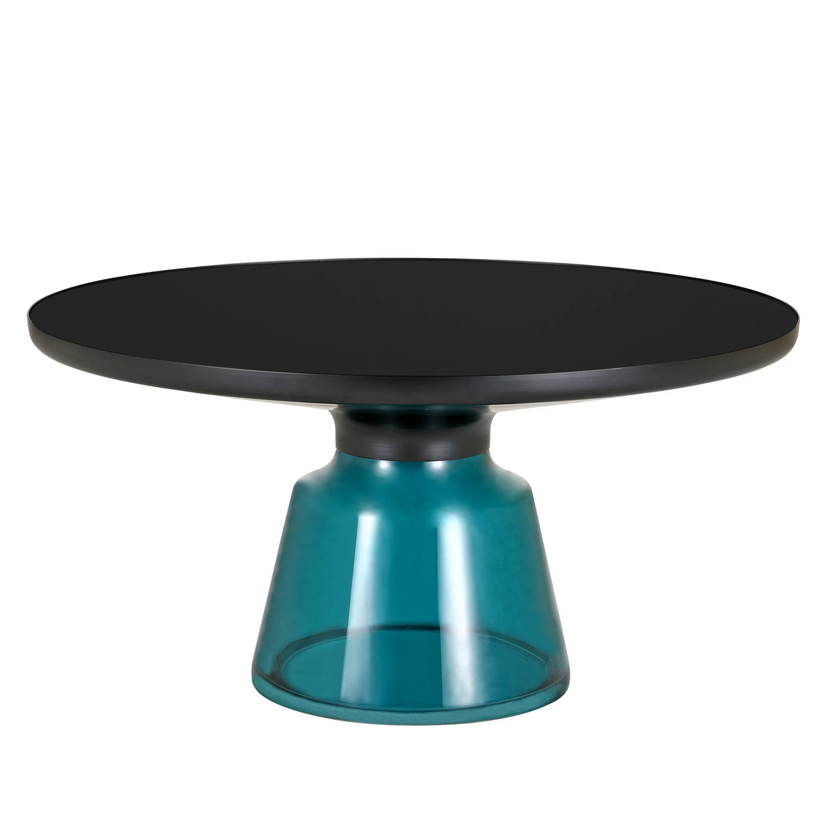 Tully Collection Coffee Table β Black/Gold Rim, Black Glass/Sintered Stone Top - Elax Furniture