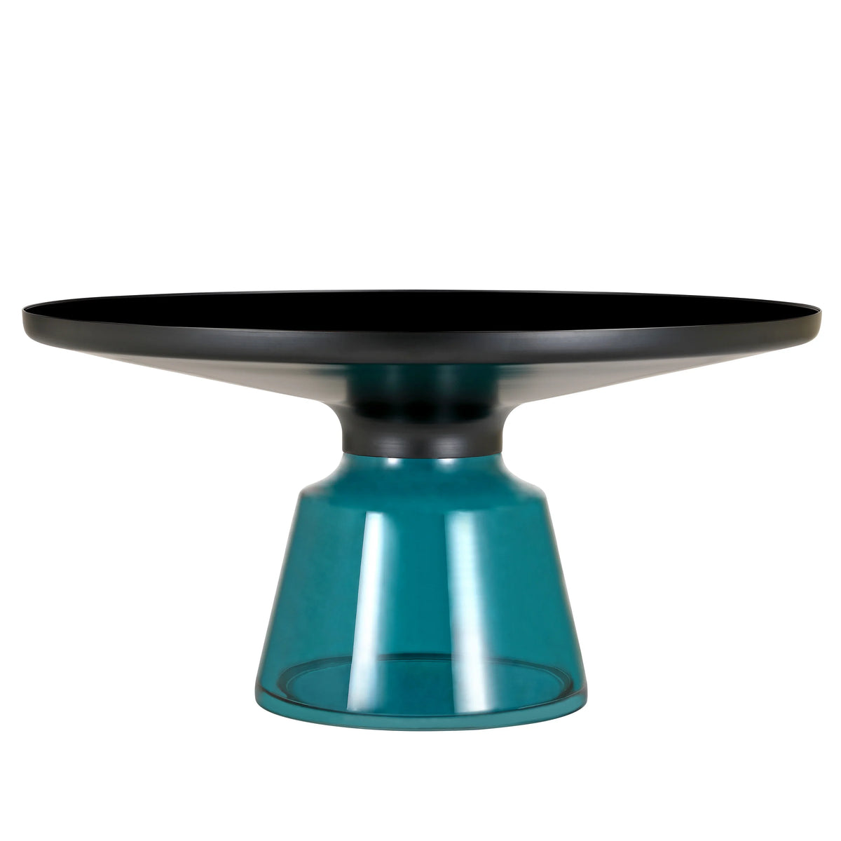 Tully Collection Coffee Table β Black/Gold Rim, Black Glass/Sintered Stone Top - Elax Furniture