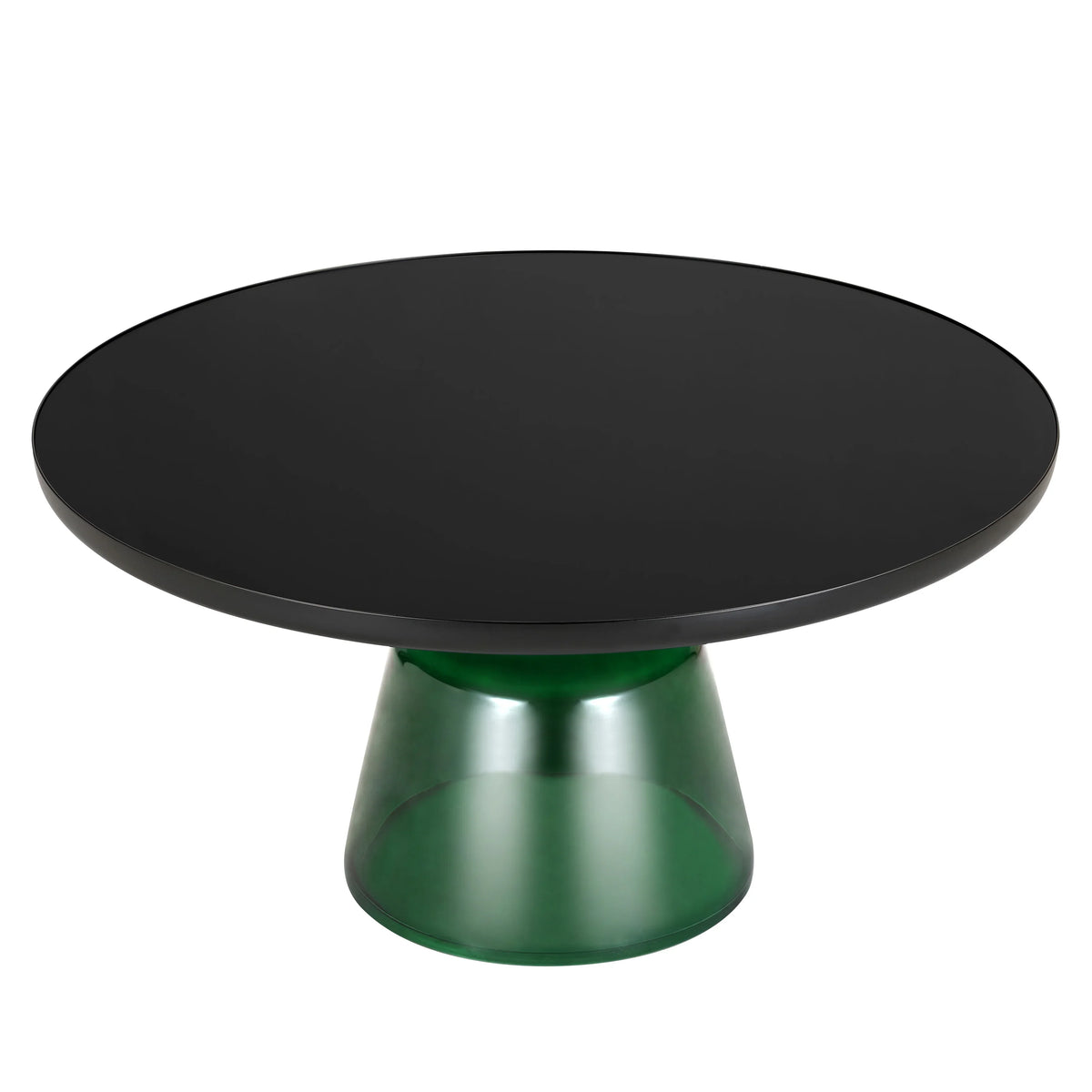 Tully Collection Coffee Table β Black/Gold Rim, Black Glass/Sintered Stone Top - Elax Furniture