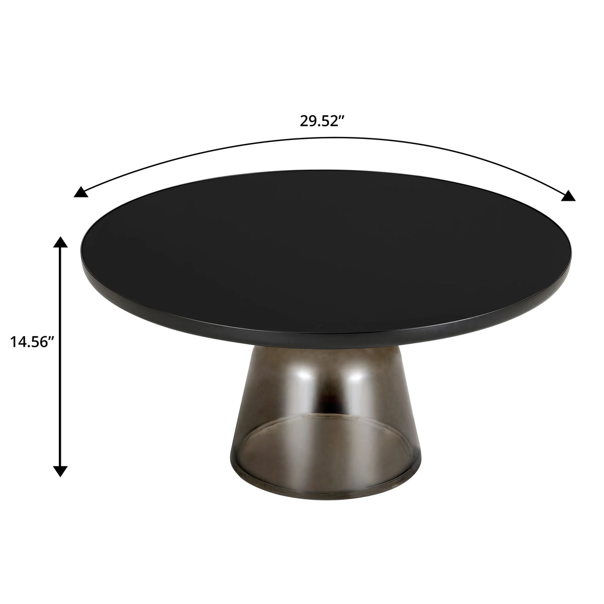 Tully Collection Coffee Table β Black/Gold Rim, Black Glass/Sintered Stone Top - Elax Furniture