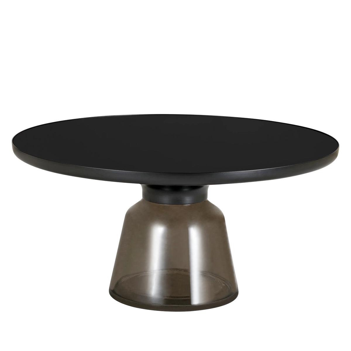 Tully Collection Coffee Table β Black/Gold Rim, Black Glass/Sintered Stone Top - Elax Furniture