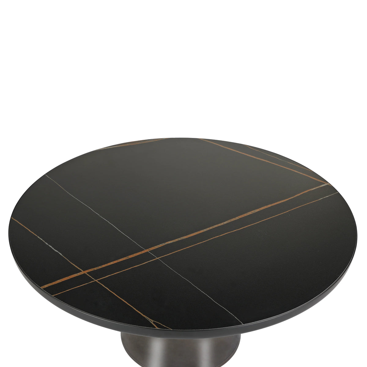 Tully Collection Coffee Table β Black/Gold Rim, Black Glass/Sintered Stone Top - Elax Furniture