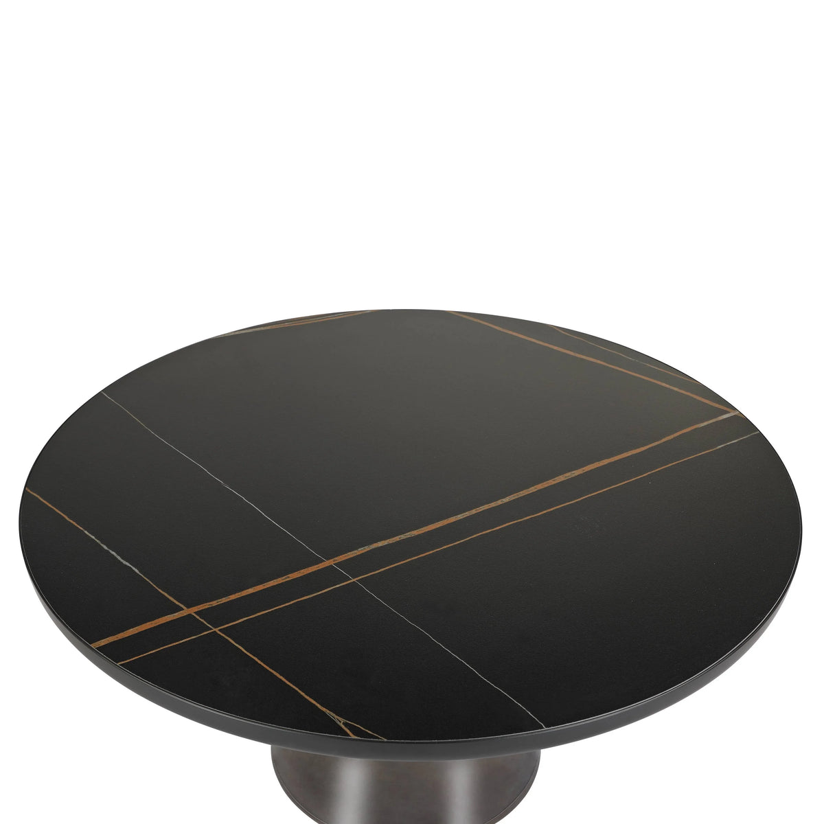Tully Collection Coffee Table β Black/Gold Rim, Black Glass/Sintered Stone Top - Elax Furniture