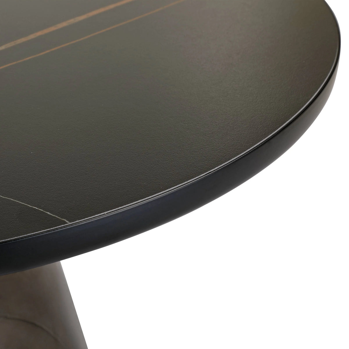 Tully Collection Coffee Table β Black/Gold Rim, Black Glass/Sintered Stone Top - Elax Furniture