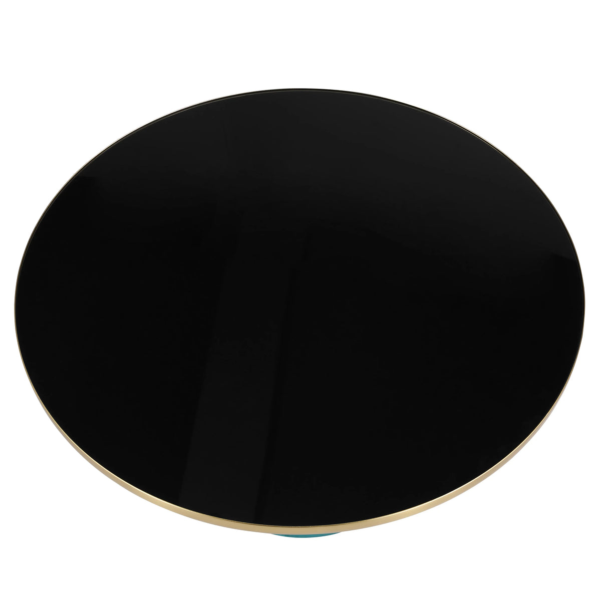 Tully Collection Coffee Table β Black/Gold Rim, Black Glass/Sintered Stone Top - Elax Furniture