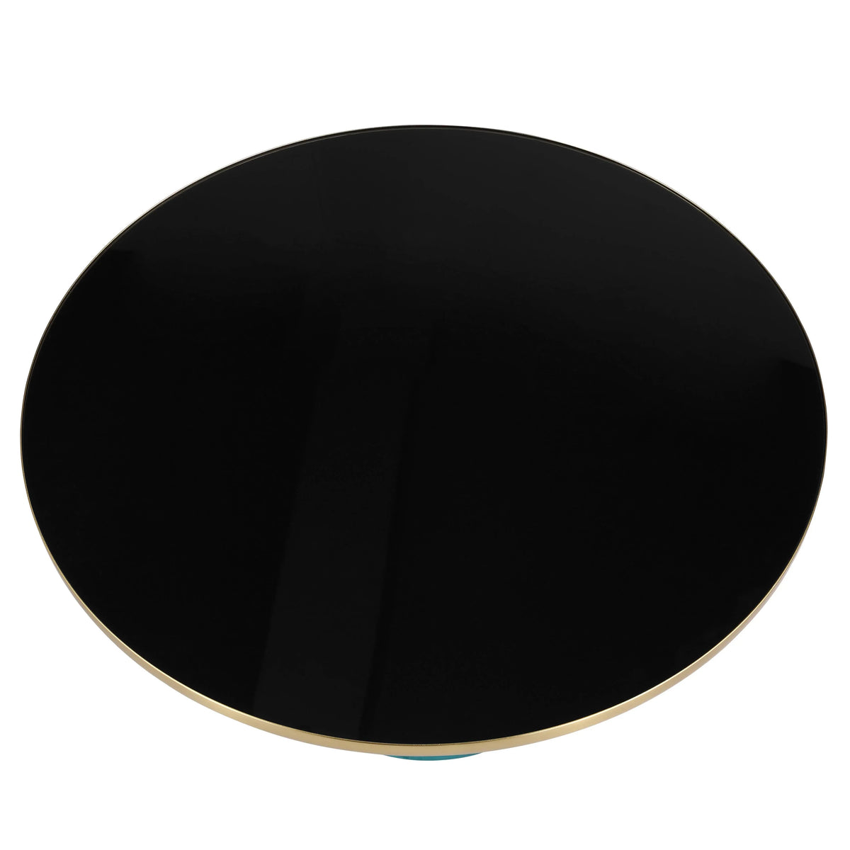 Tully Collection Coffee Table β Black/Gold Rim, Black Glass/Sintered Stone Top - Elax Furniture