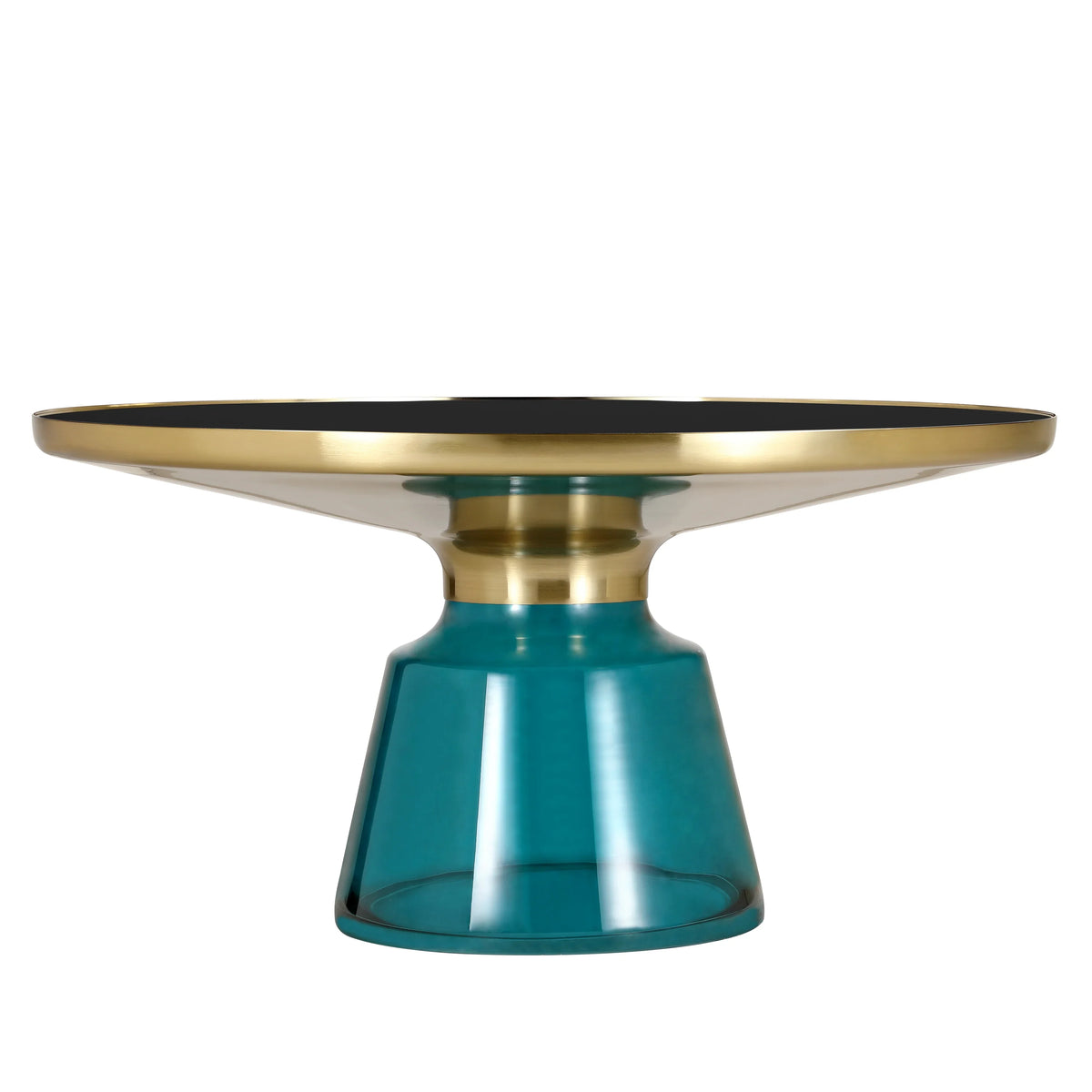Tully Collection Coffee Table β Black/Gold Rim, Black Glass/Sintered Stone Top - Elax Furniture