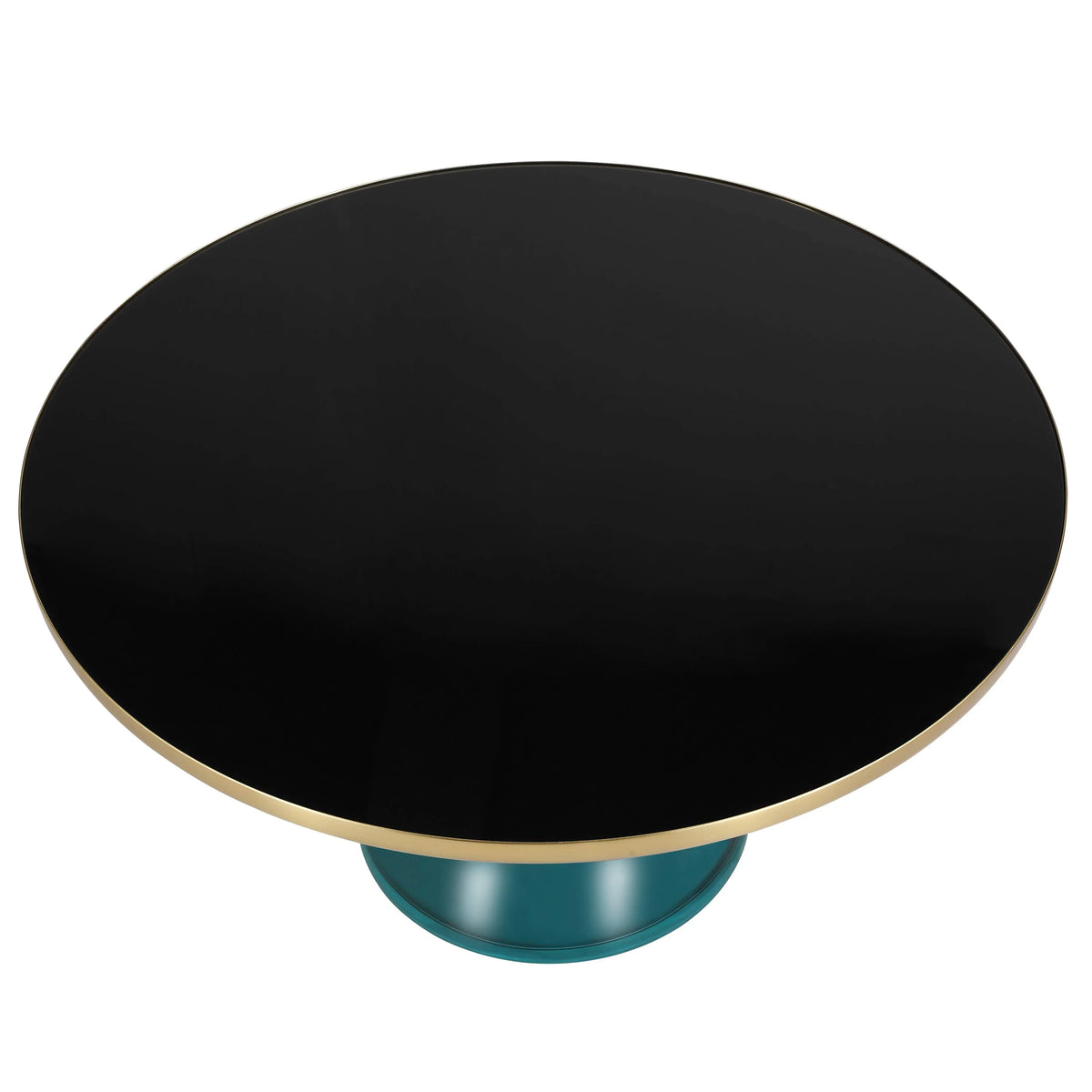 Tully Collection Coffee Table β Black/Gold Rim, Black Glass/Sintered Stone Top - Elax Furniture