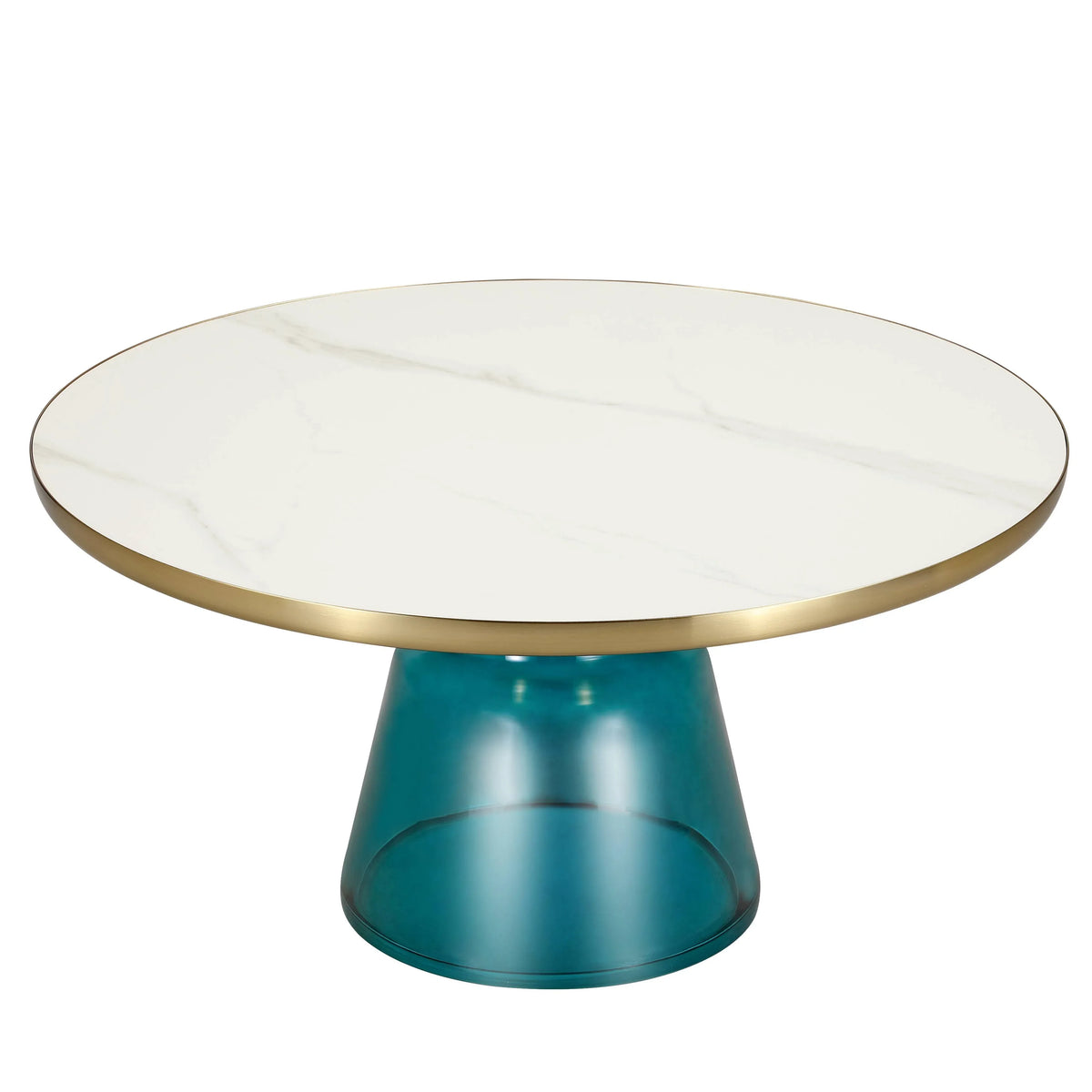 Tully Collection Coffee Table β Black/Gold Rim, Black Glass/Sintered Stone Top - Elax Furniture
