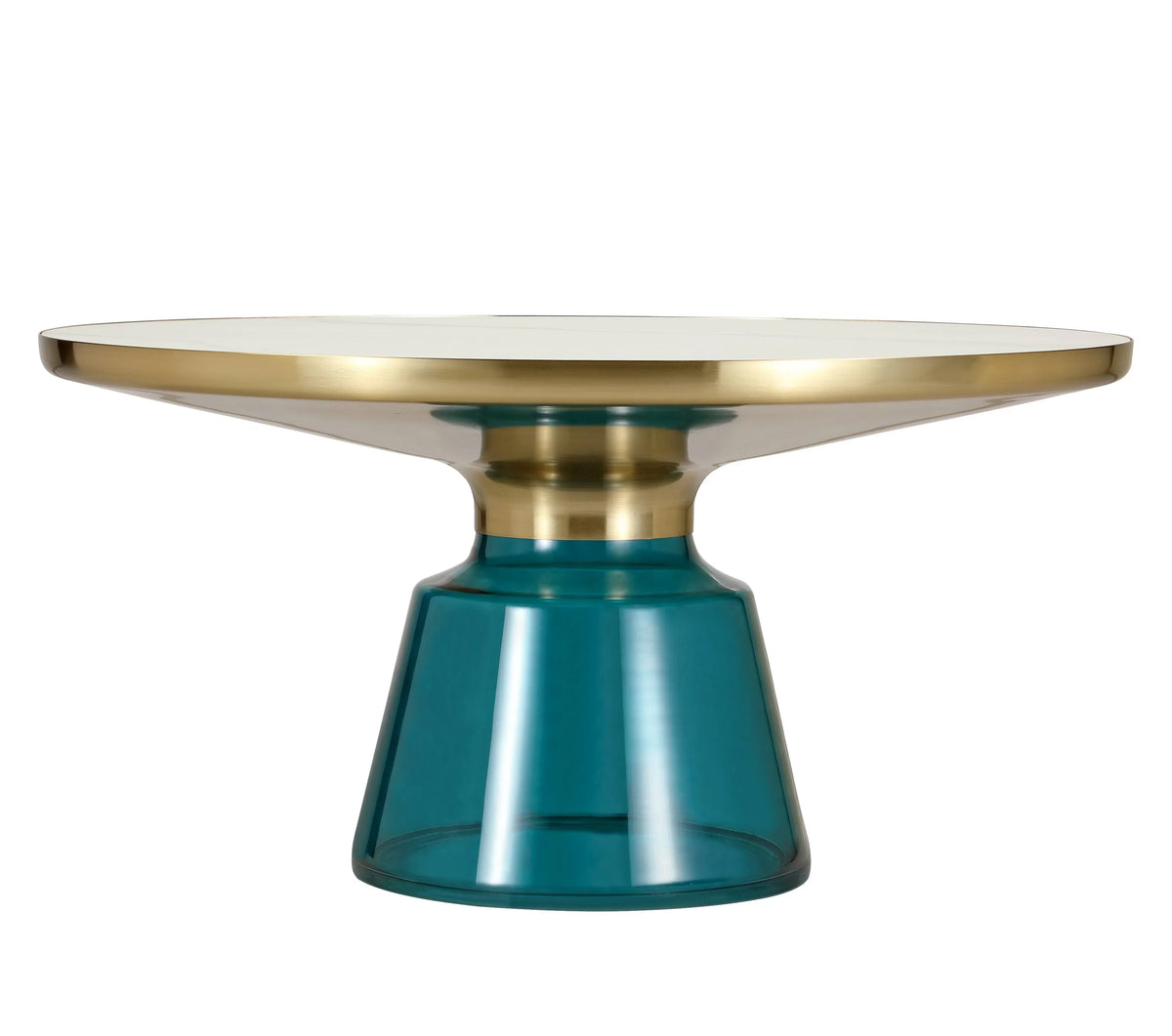 Tully Collection Coffee Table β Black/Gold Rim, Black Glass/Sintered Stone Top - Elax Furniture