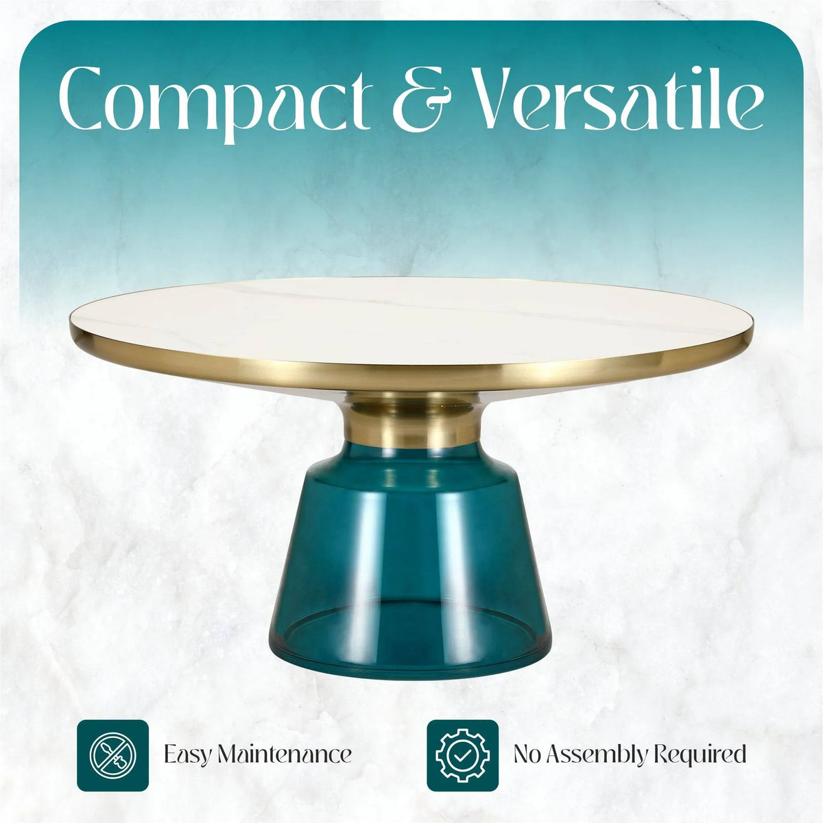 Tully Collection Coffee Table β Black/Gold Rim, Black Glass/Sintered Stone Top - Elax Furniture